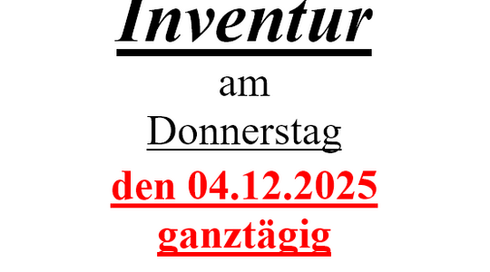 Inventur Standort Schönsee 2025